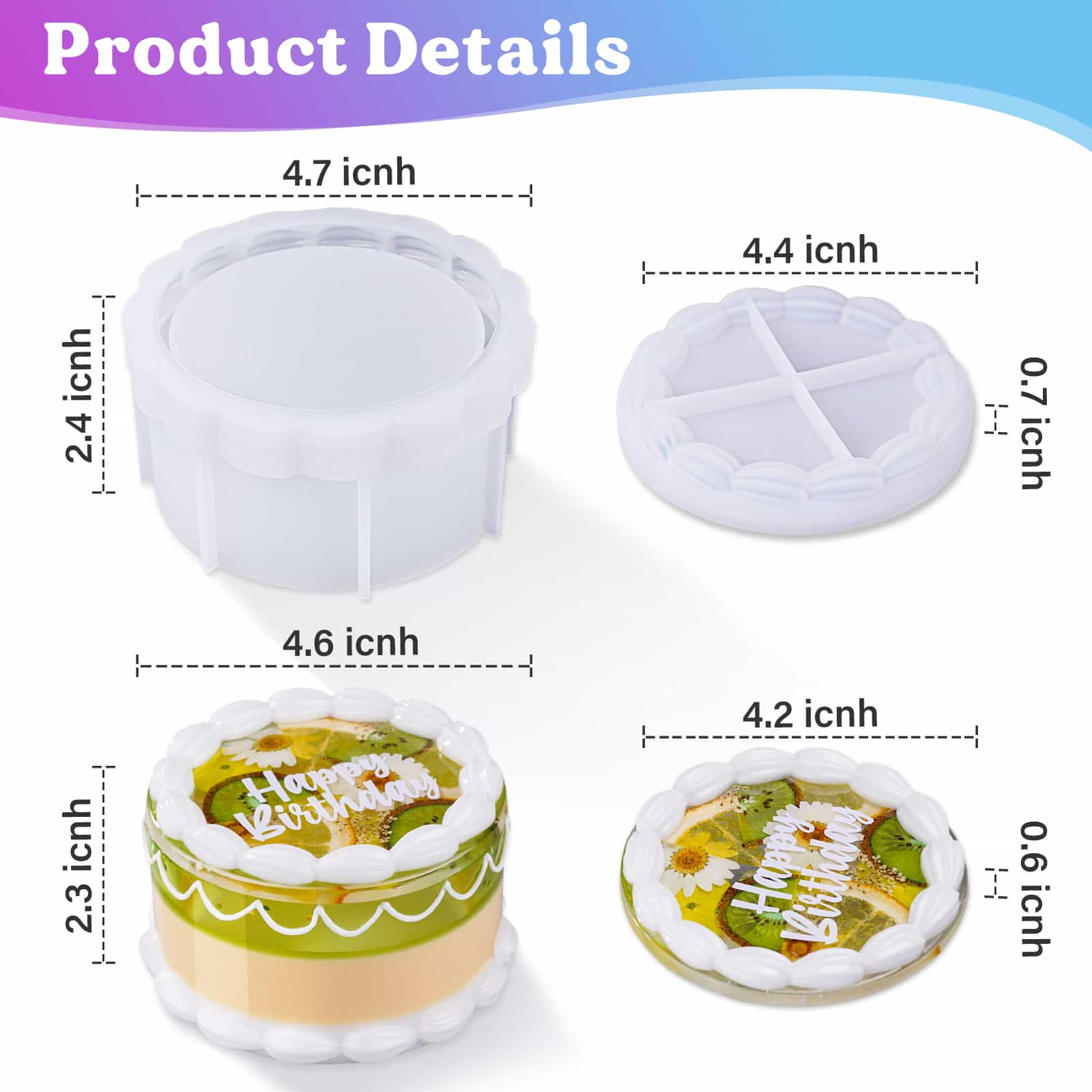 Rounded Cake Jar Resin Mold