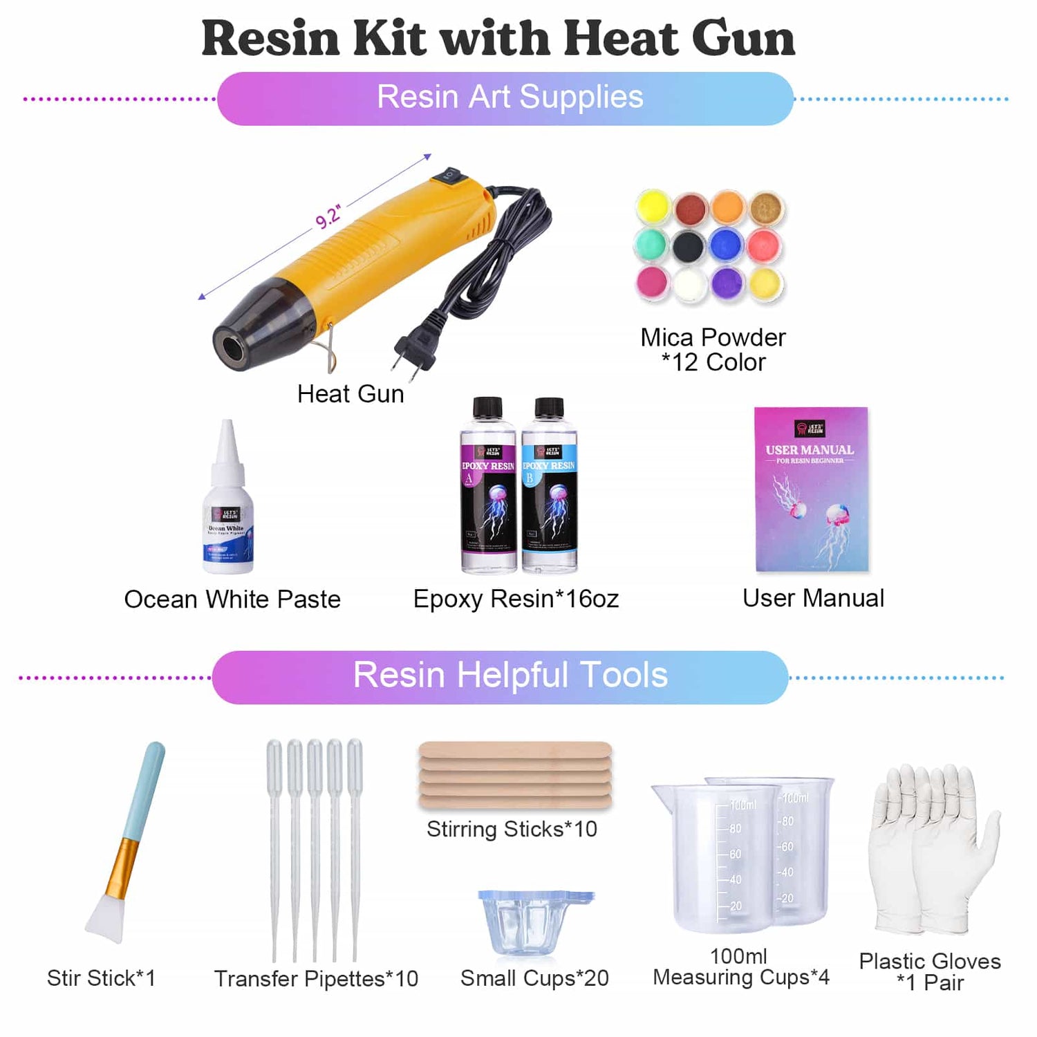 16oz Resin Kit with Heat Gun for Making Ocean Wave