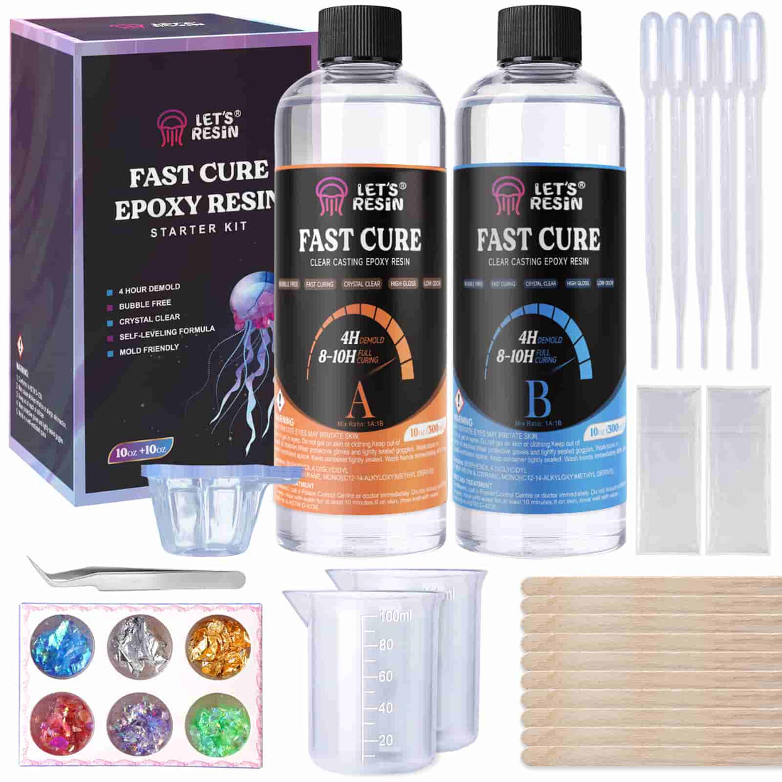 44oz Epoxy Resin Kit with Epoxy Mixer, Cups, Transfer Pipettes – Let's Resin