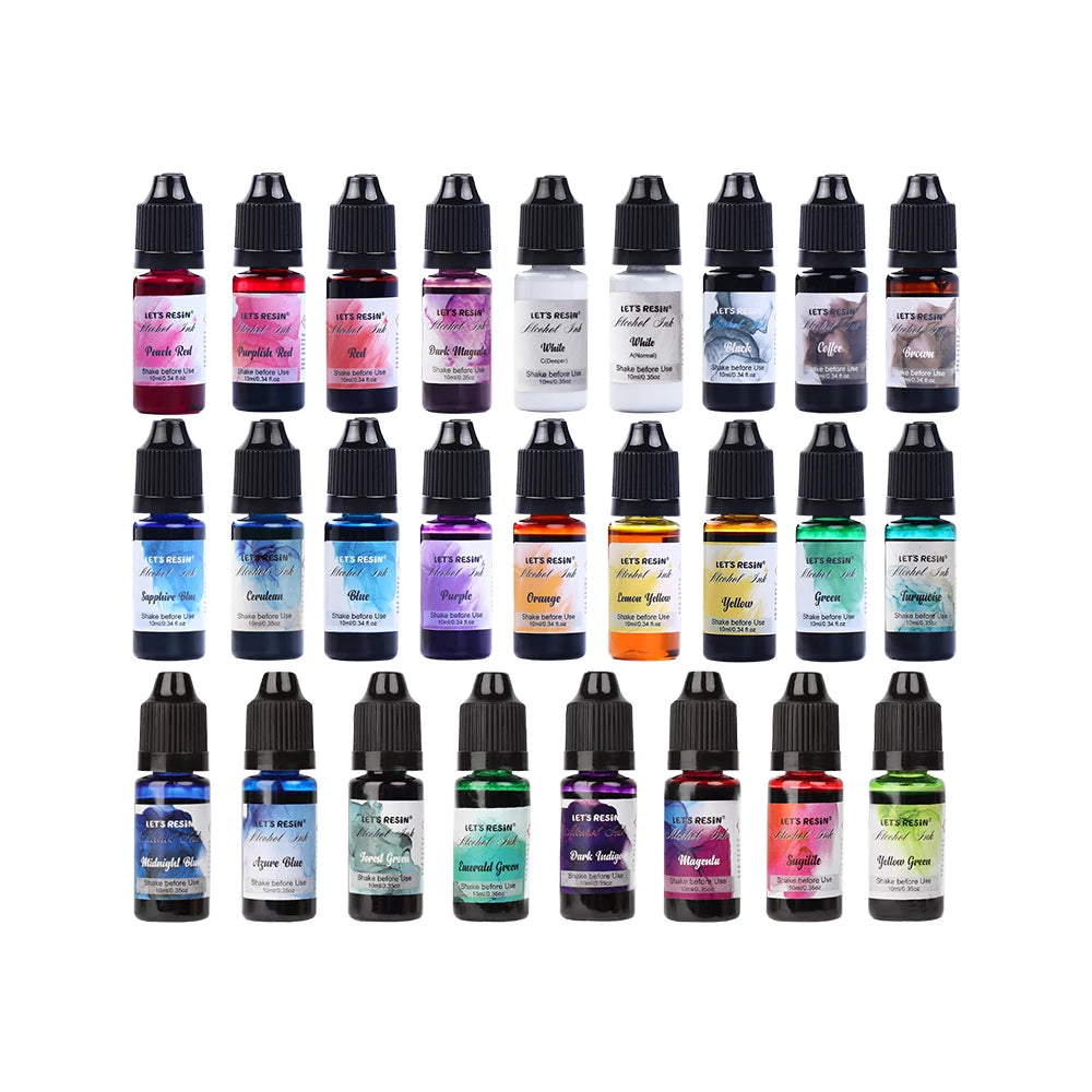Resin Ink Component High Concentrated Epoxy Resin Dye Alcohol Ink Set Resin Ink for Crafts ...