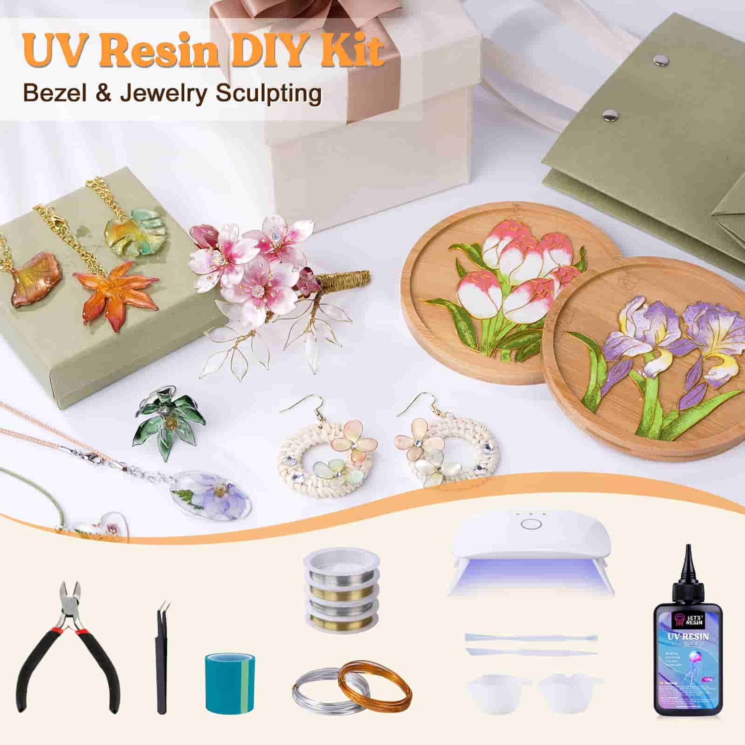 Let's Resin UV Resin Kit with Copper & Flat Aluminum Jewelry Wires