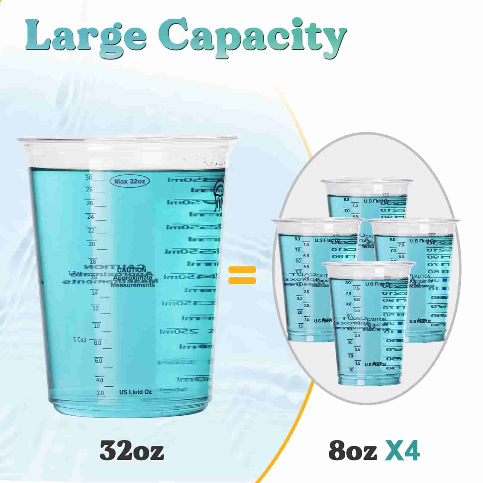 32oz/1000ml Mixing Cups Kit - 50 Pcs