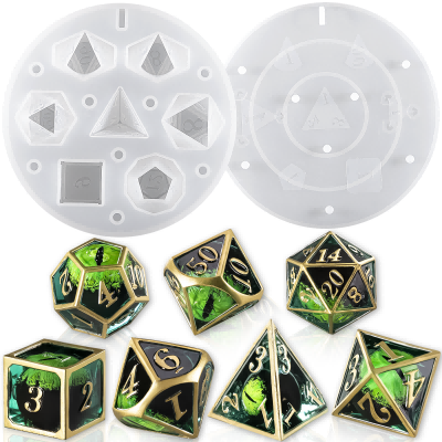 Upgraded Polyhedral Dice Mold Set - 7 Pcs