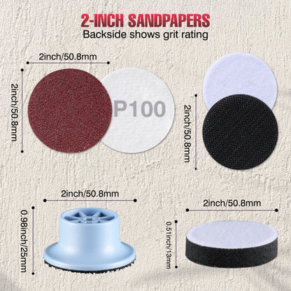 203pcs 2 Inch Hook &amp; Loop Sandpapers