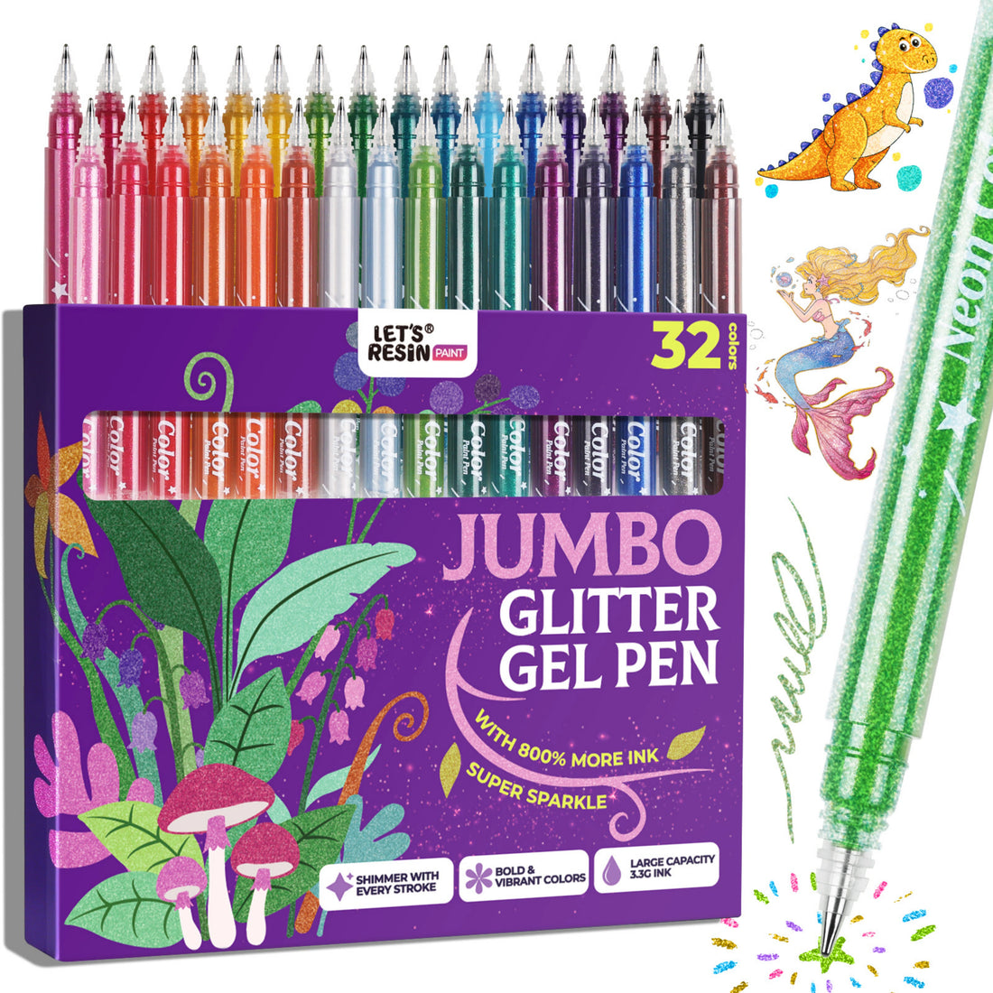 32 Colors Jumbo Glitter Gel Pen