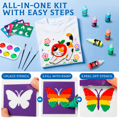 3D Puffy Fabric Paint Set - 30 Colors