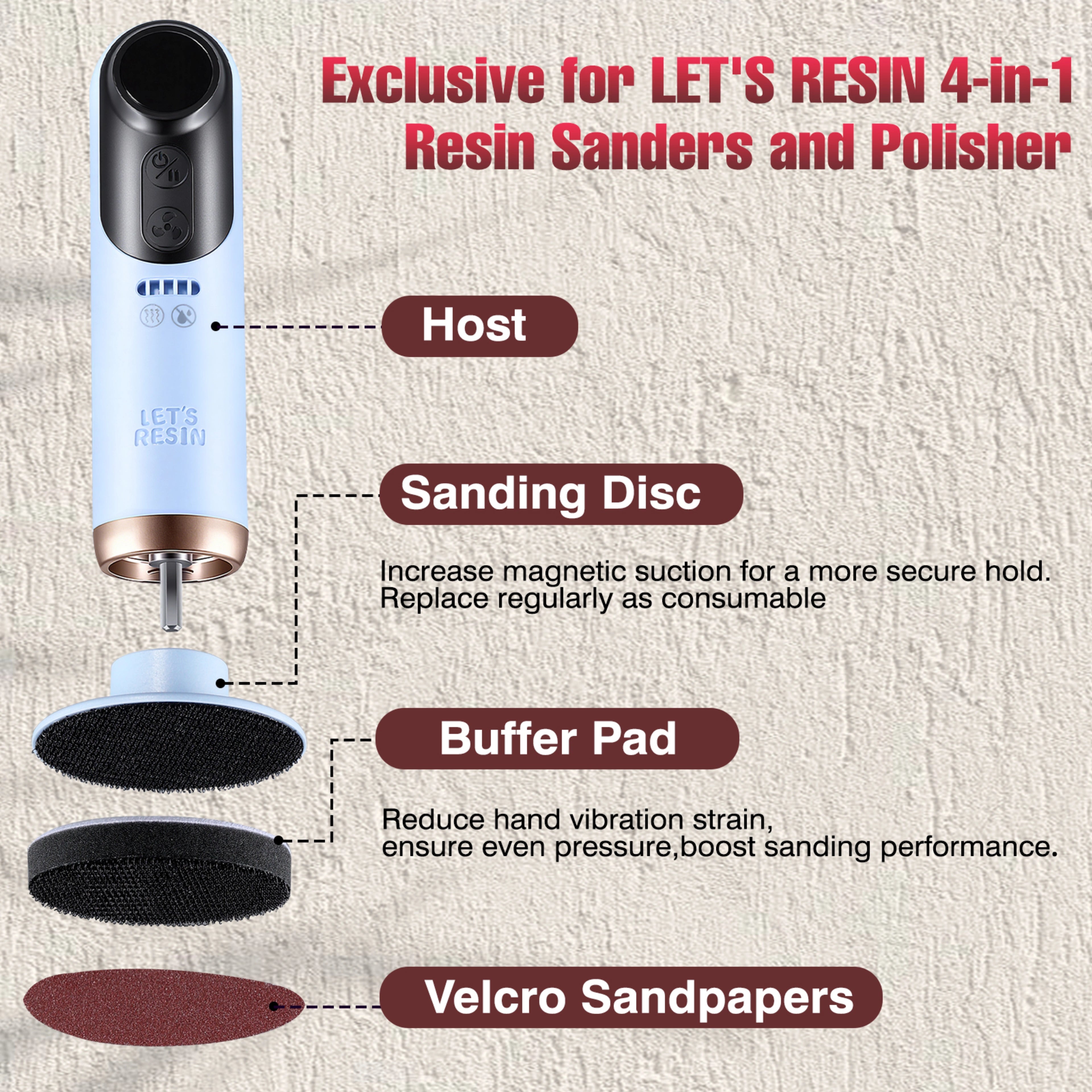 Sanding Disc &amp; Sandpapers Set - 3 inch