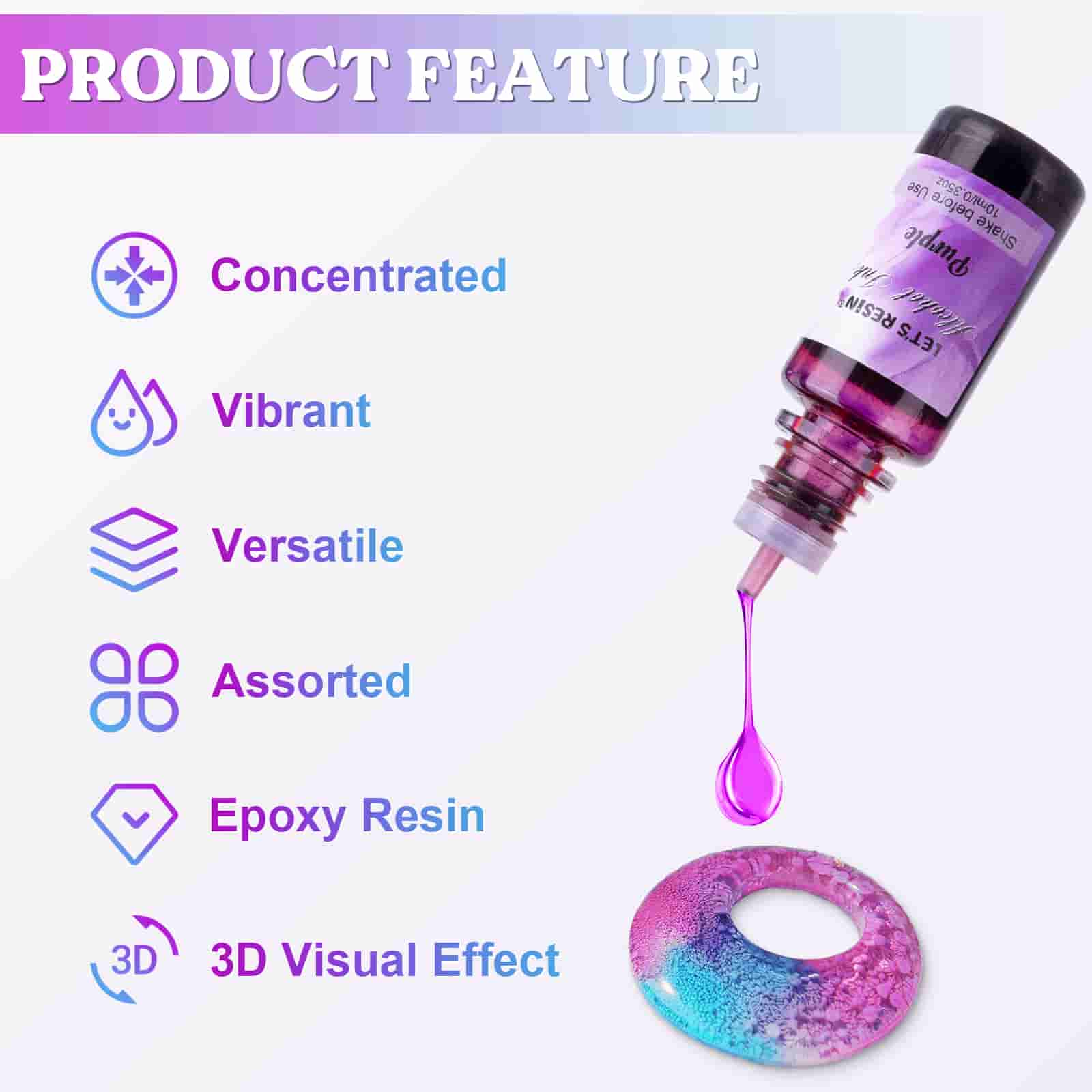  Alcohol Ink for Epoxy Resin LET'S RESIN Concentrated Alcohol  Ink Set, 26 Vibrant Colors Alcohol-Based Resin Ink,Alcohol Paint Resin Dye  for Resin Art, Tumblers, Resin Epoxy(Each 0.35oz) : Arts, Crafts