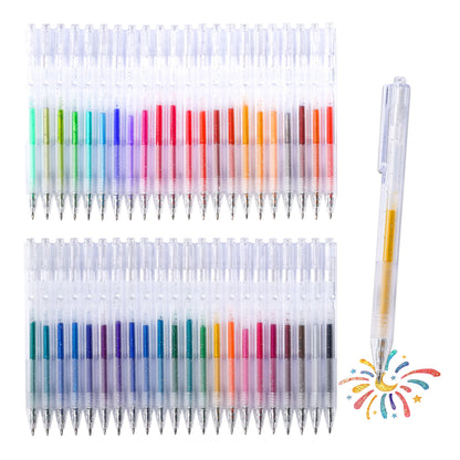 44 Colors Retractable Glitter Gel Pen