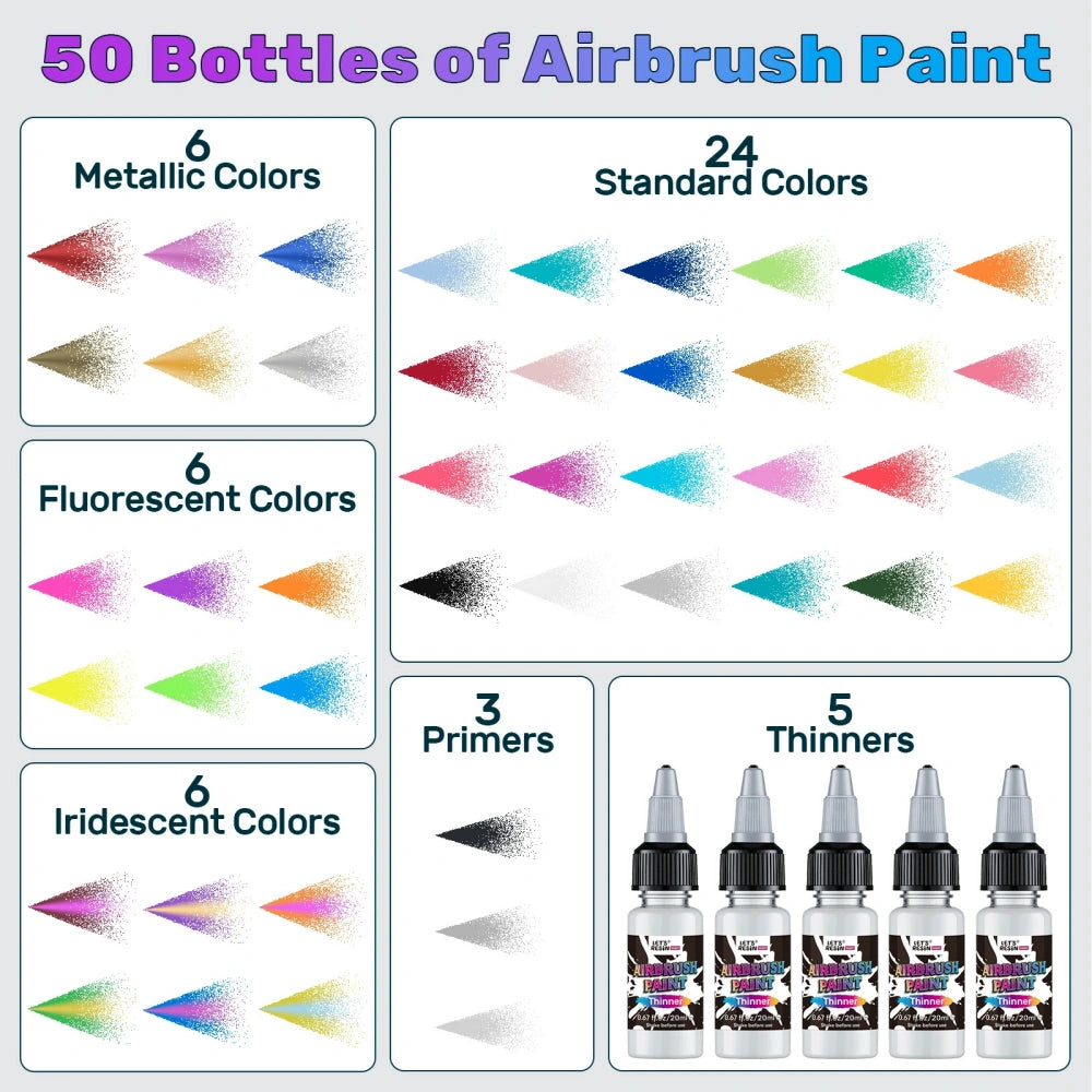 45 Colors Airbrush Paint Set