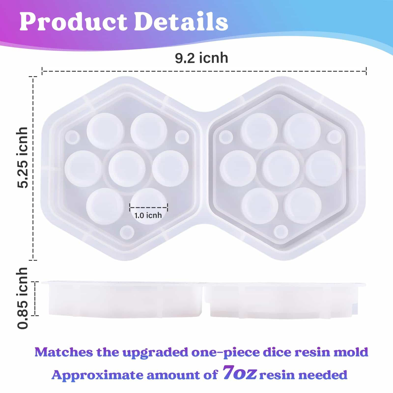 Hexagon Dice Box Molds with Lid