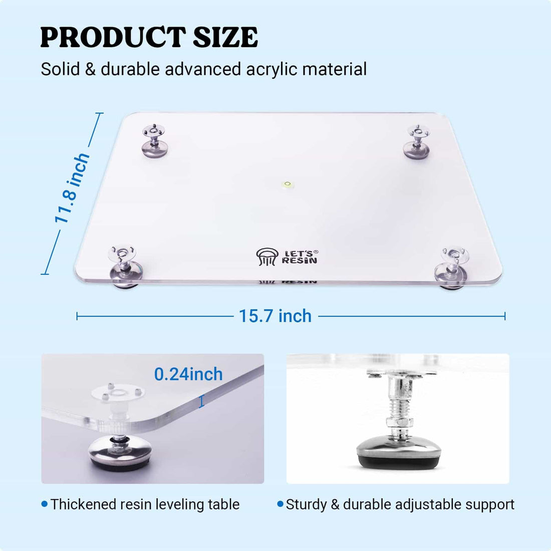 Adjustable Resin Leveling Table with Silicone Mat - 16&