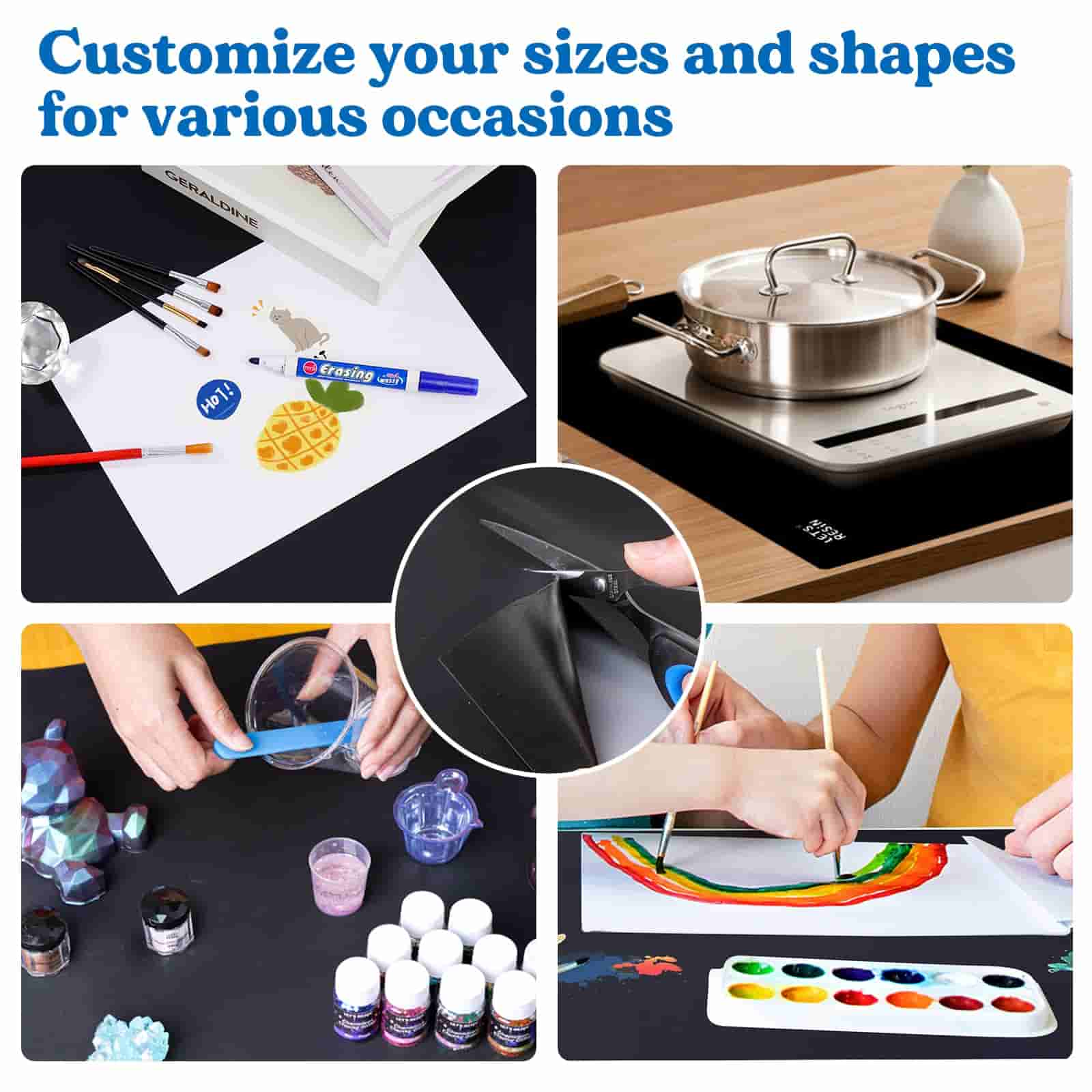 Silicone Mat for Crafts Thick 36 x 36 Food Preservation Trays Silicone with Lids Silicone Sheets for Crafts Thin 12in x 8in 3D Creative Resin Molds