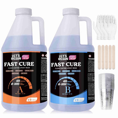 1 Gallon Fast Curing Epoxy Resin Kit - 4 Hours Demold