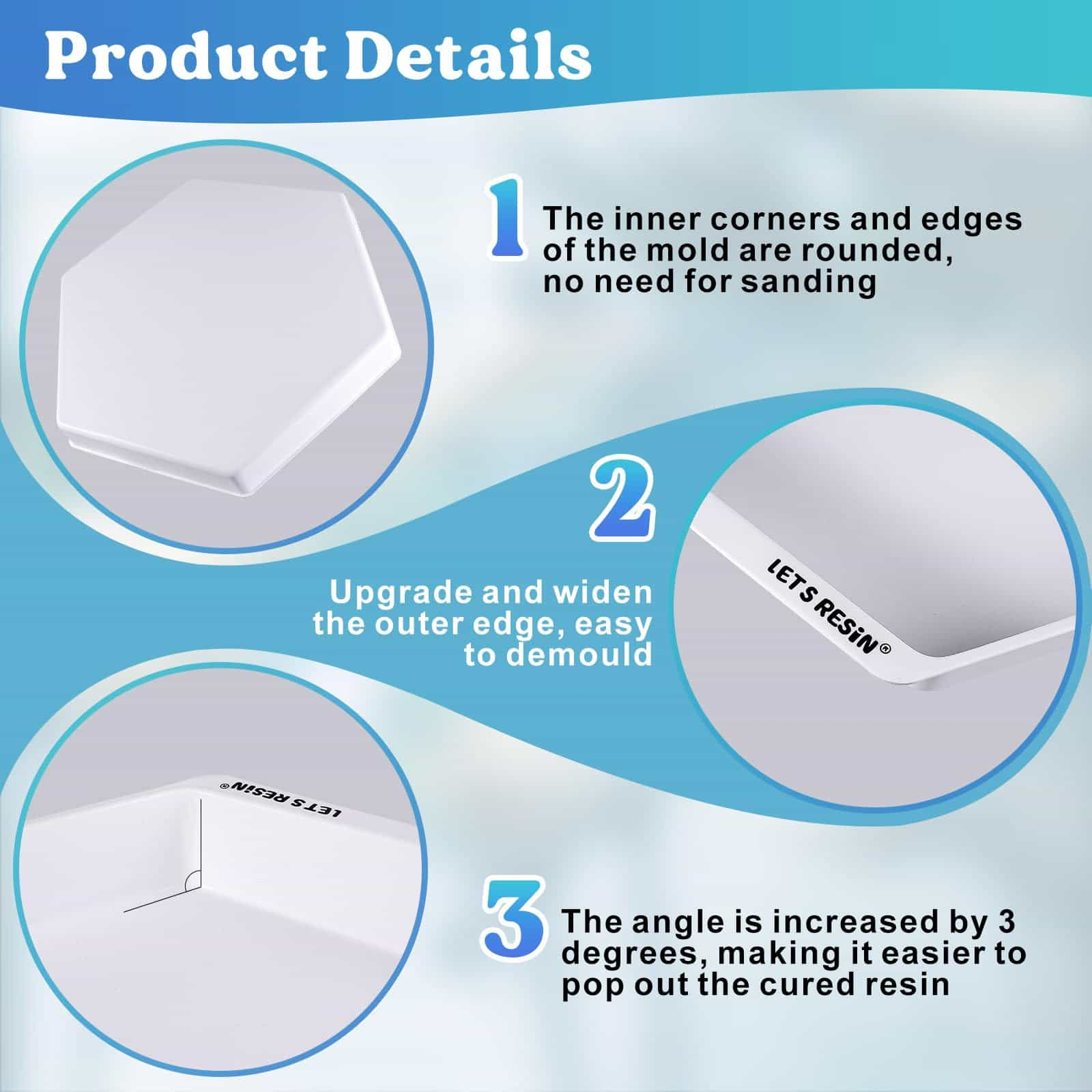 Large Hexagonal Resin Table Mold - 23.7x21.3x2&