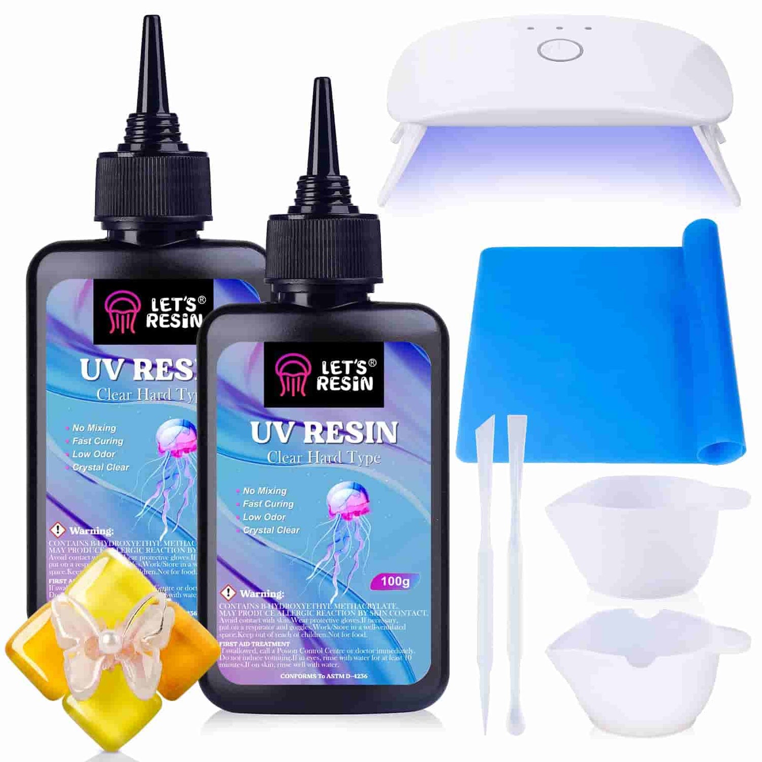 LET'S RESIN UV Resin Kit Bundle with 80oz Crystal Clear Epoxy Resin,  Bubbles Free Resin for Resin Art