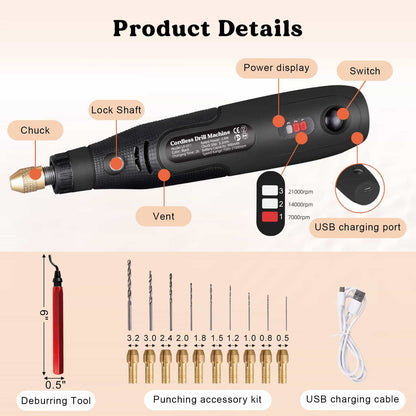  LET'S RESIN Cordless Resin Drill,3-speed Adjustment