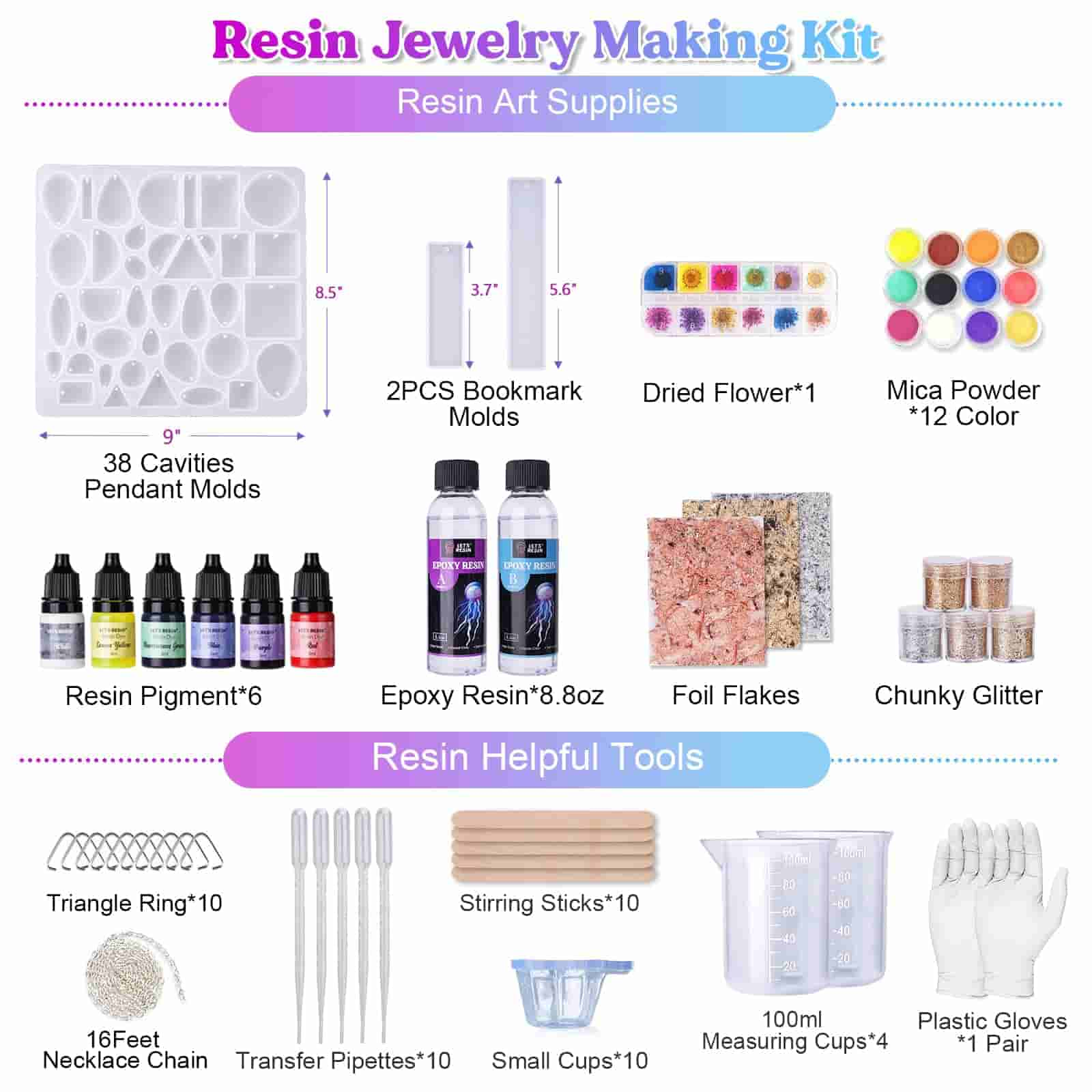 Jewelry Pendants &amp; Bookmark Molds Resin Beginner Kit