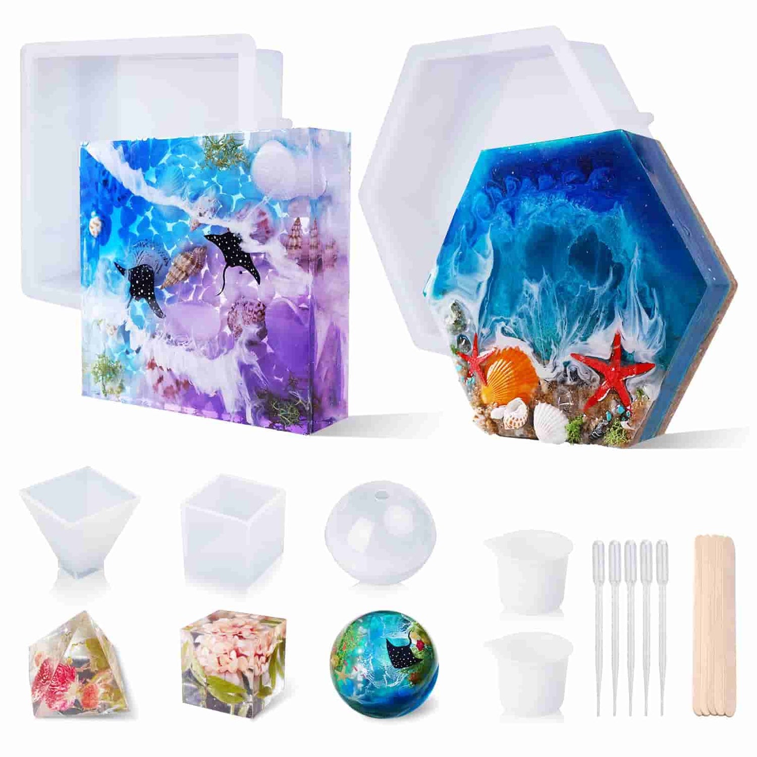 Large and Small Resin Molds Silicone Kit – Let's Resin