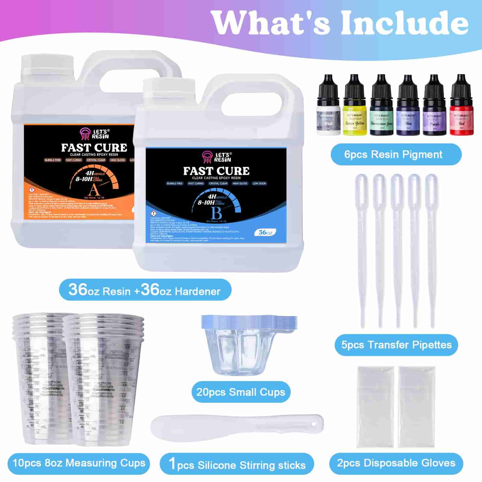 Dr. Resin Clear Epoxy Resin Art Resin Kit 16oz Crystal Jewelry Resin 2 Part Epoxy Resin Kit with Bonus Measuring Cups Sticks and Gloves