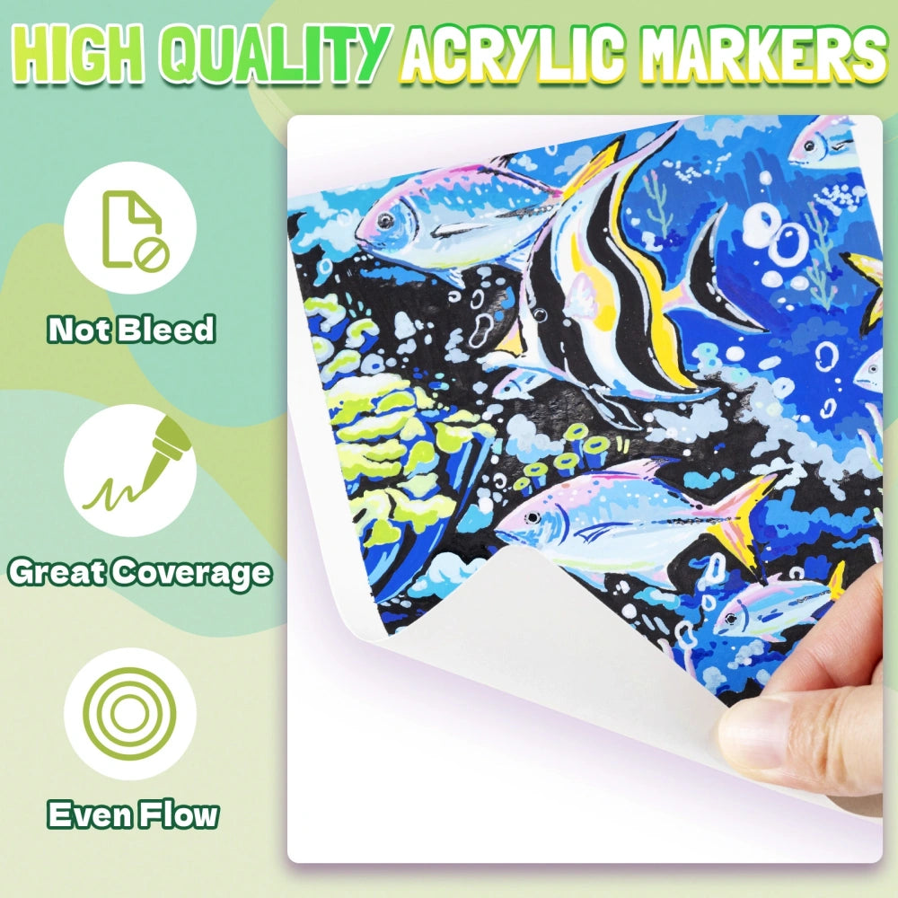 1-8mm Brush Tip Acrylic Markers