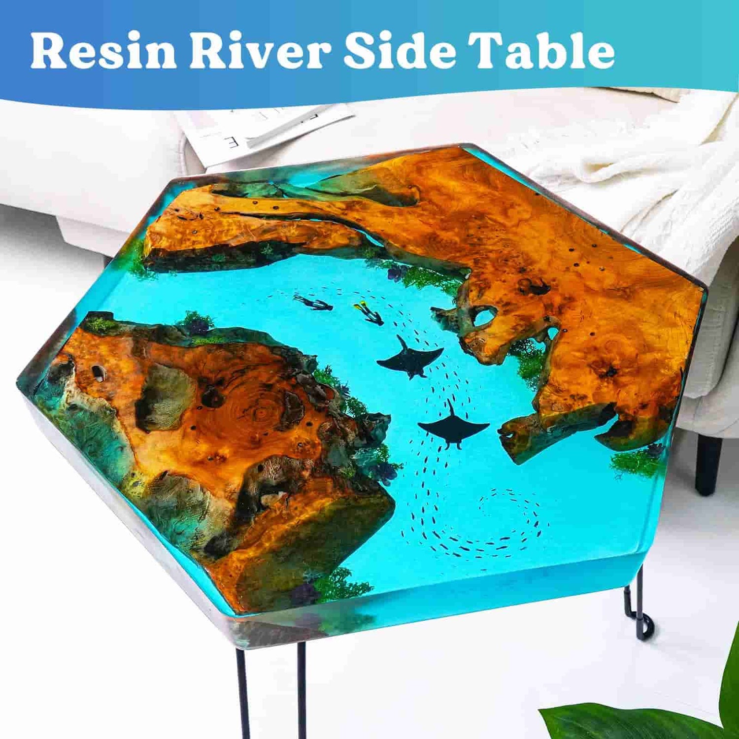 Large Hexagonal Resin Table Mold - 23.7x21.3x2&