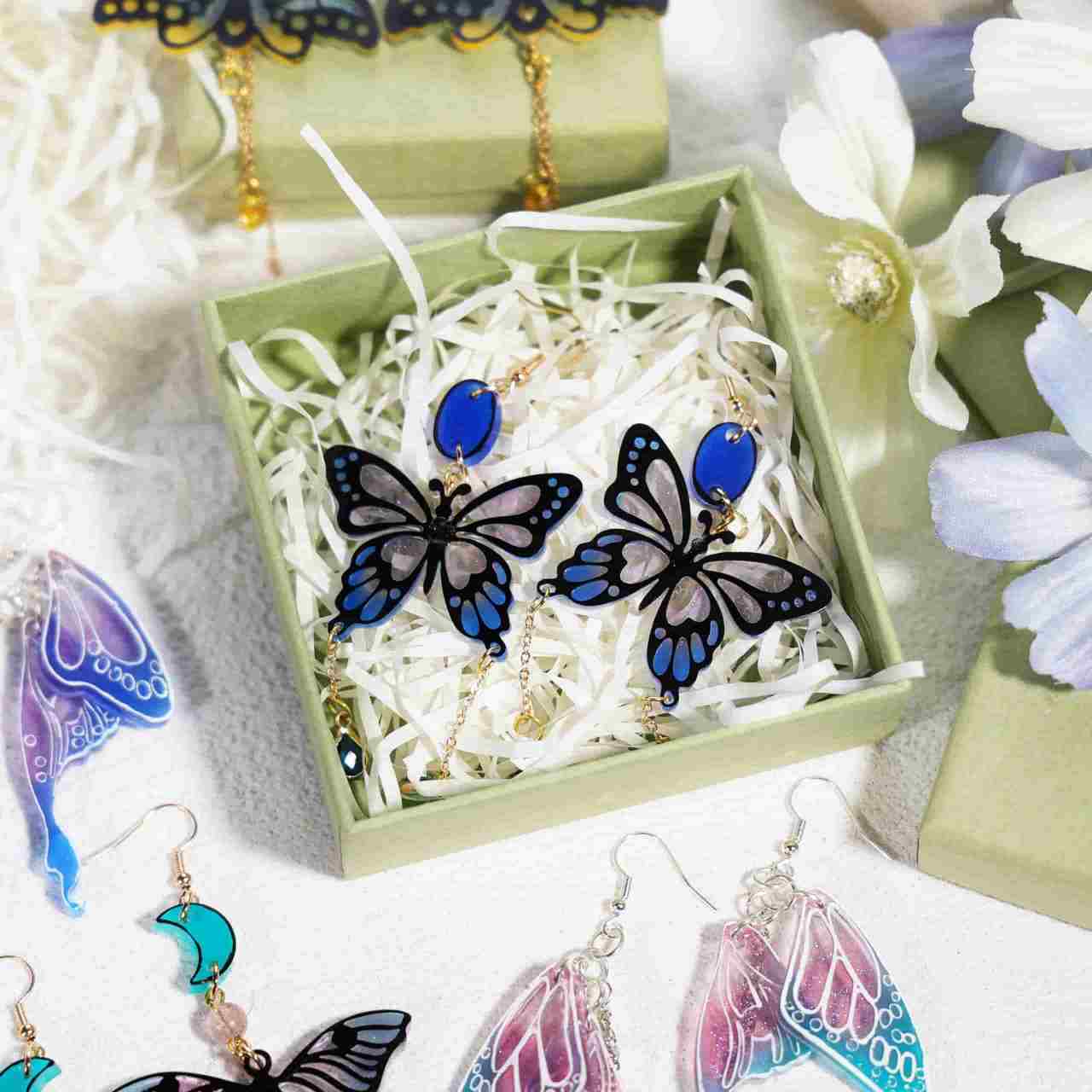 a gift of craft stunning butterfly earrings in the box