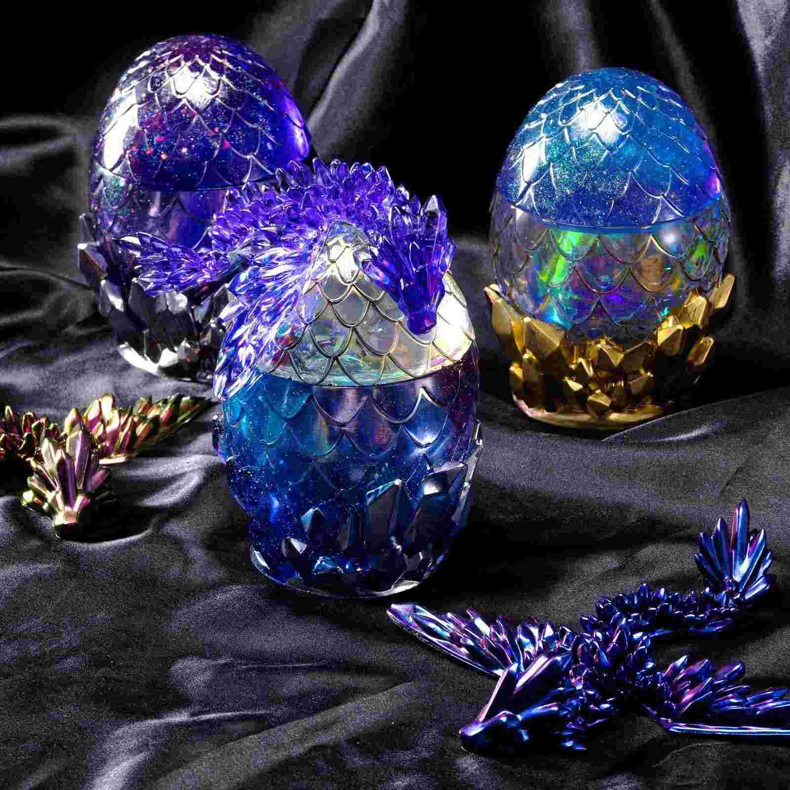 A purple crystal dragon perching on a dragon egg