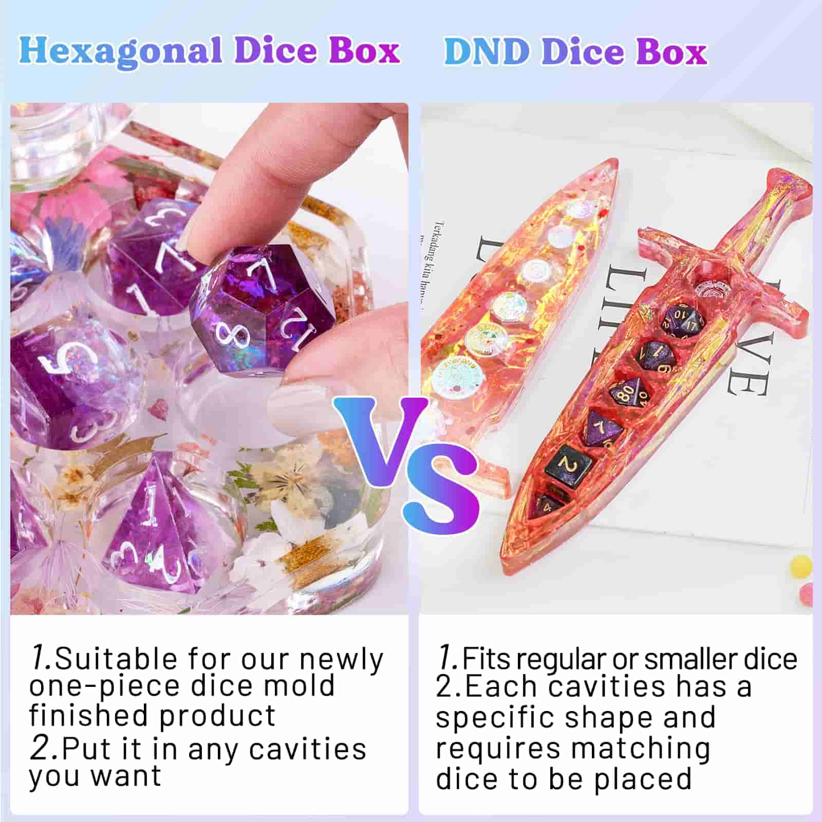 Hexagon Dice Box Molds with Lid