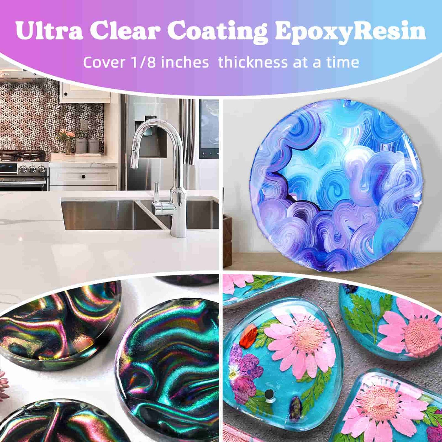 Bar Top and Table Top Clear Epoxy Resin 1 Gallon, UltraClear Epoxy