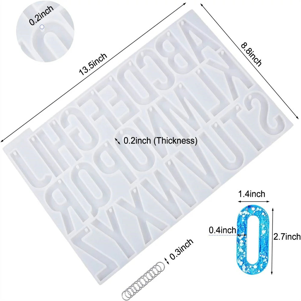 Large Alphabet Resin Silicone Molds for Epoxy Resin