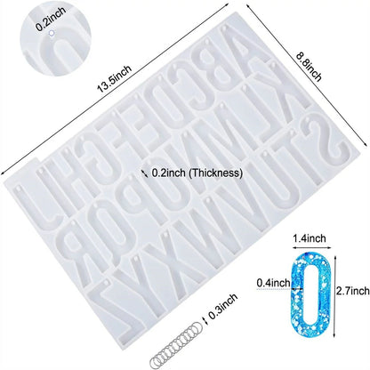 Large Alphabet Resin Silicone Molds for Epoxy Resin