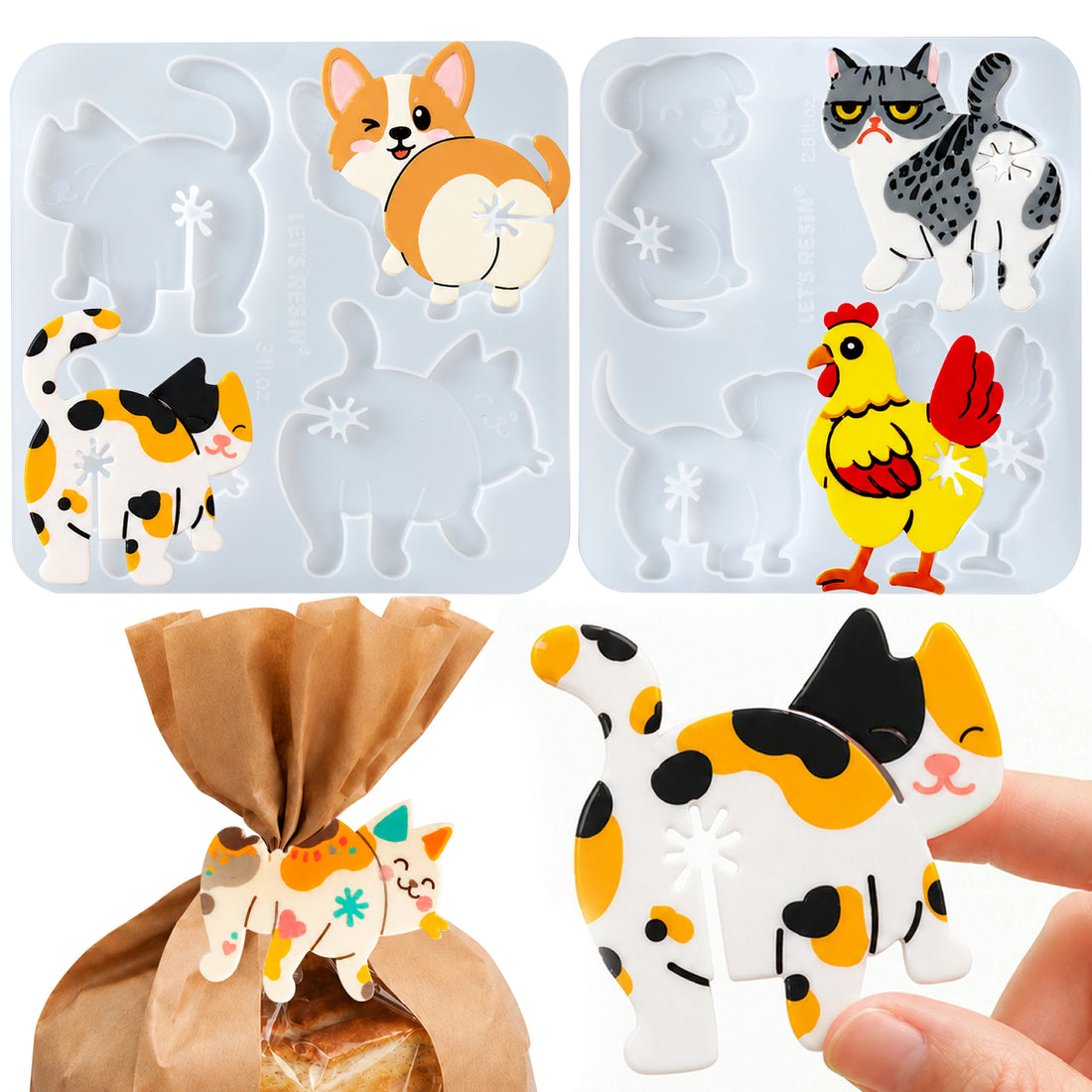 Animal Bread Clip Resin Molds