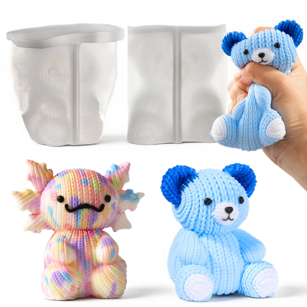 Bear &amp; Axolotl Taba Squishy Mold