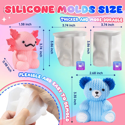 Bear &amp; Axolotl Taba Squishy Mold