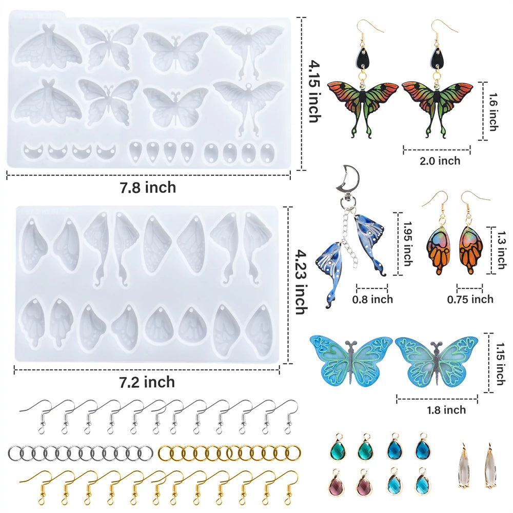 2 Pcs Butterfly Resin Molds Silicone