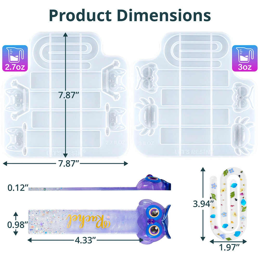 Let's Resin Paperclip Bookmark Resin Molds