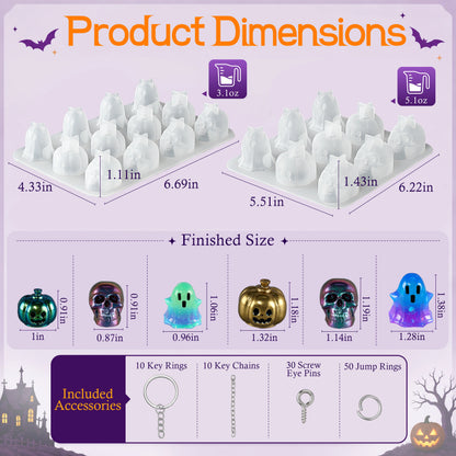 Ghost Pumpkin &amp; Skull Halloween Mold Set