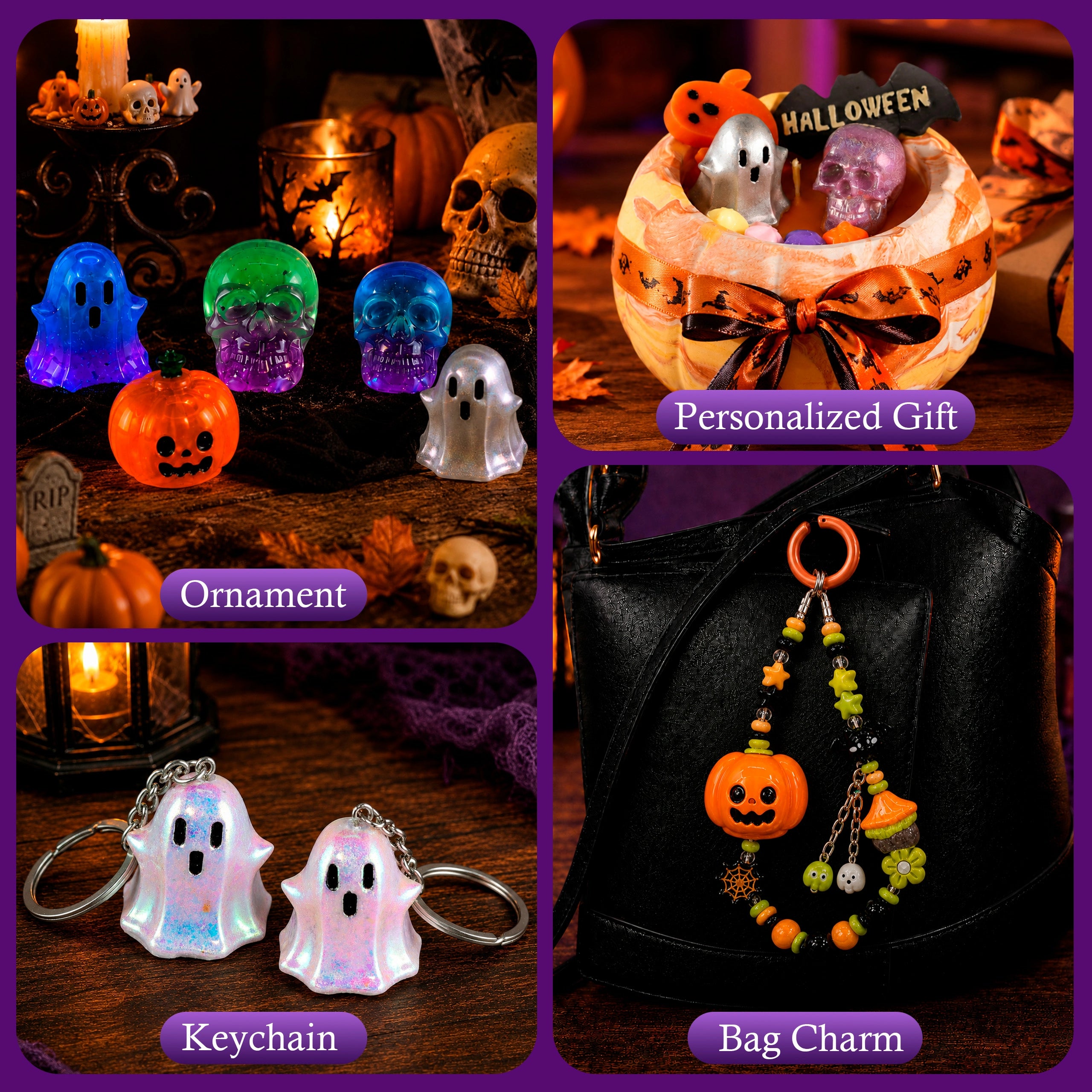 Ghost Pumpkin & Skull Halloween Mold Set