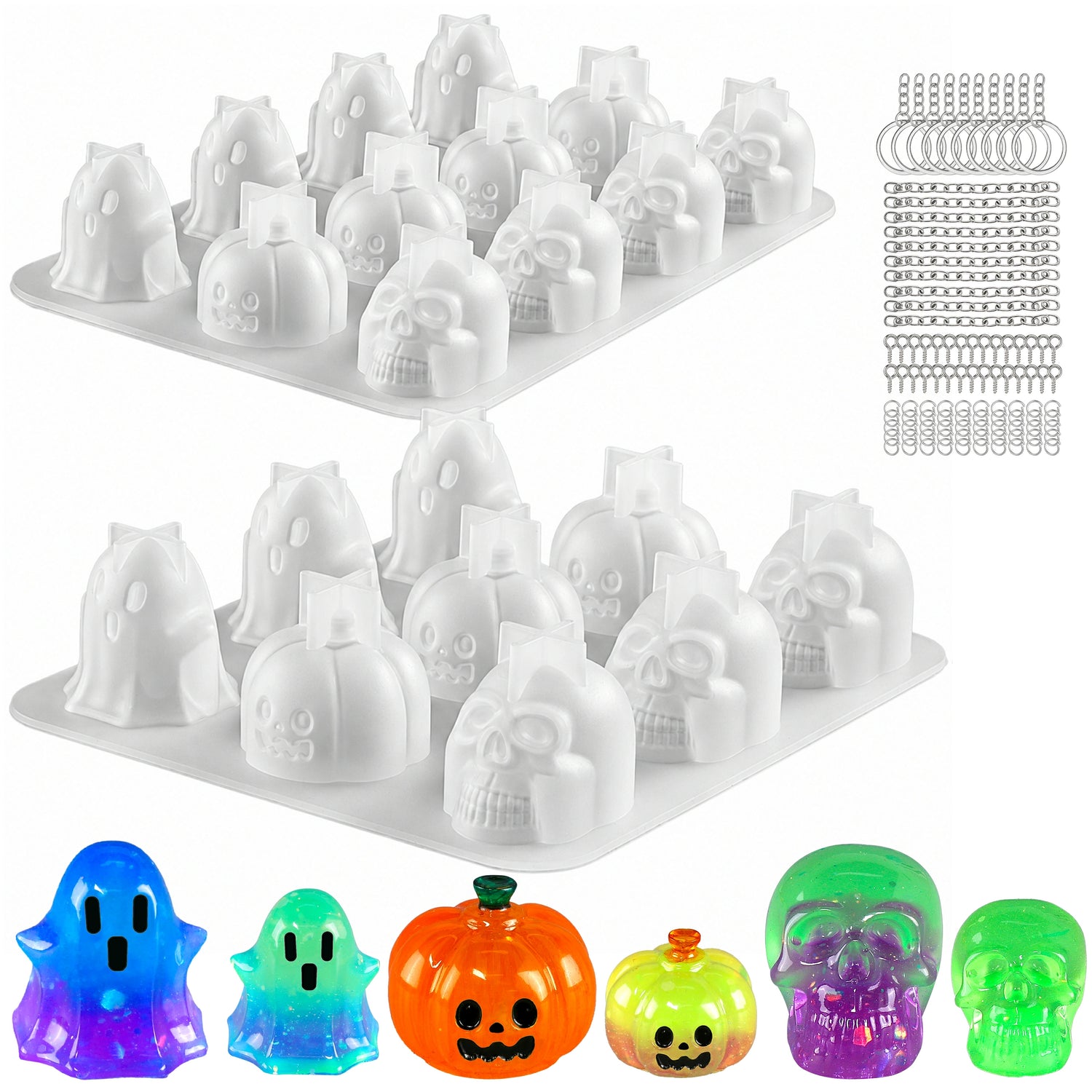 Ghost Pumpkin & Skull Halloween Mold Set