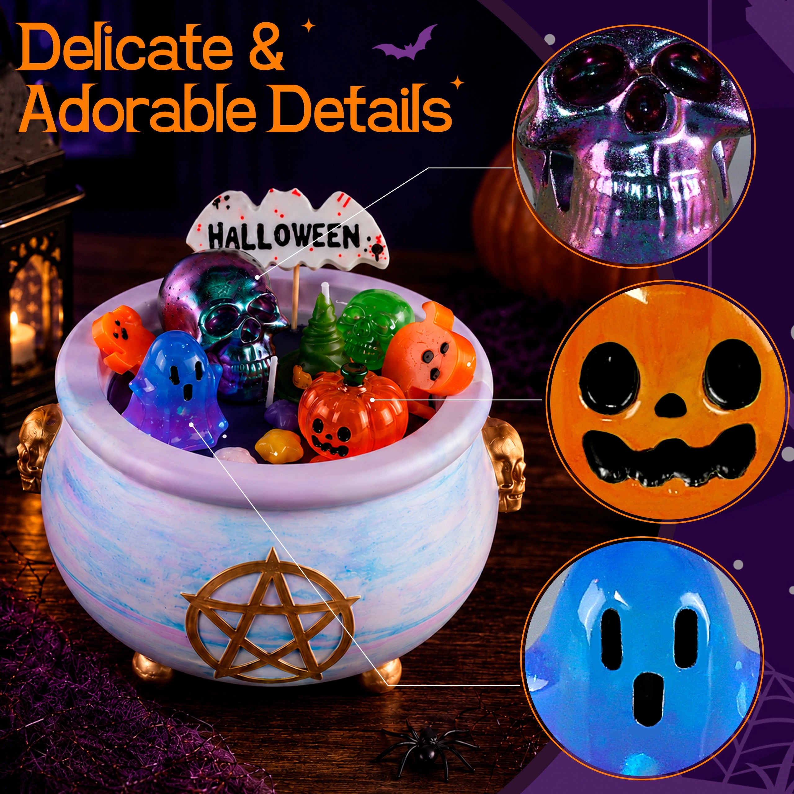 Ghost Pumpkin & Skull Halloween Mold Set