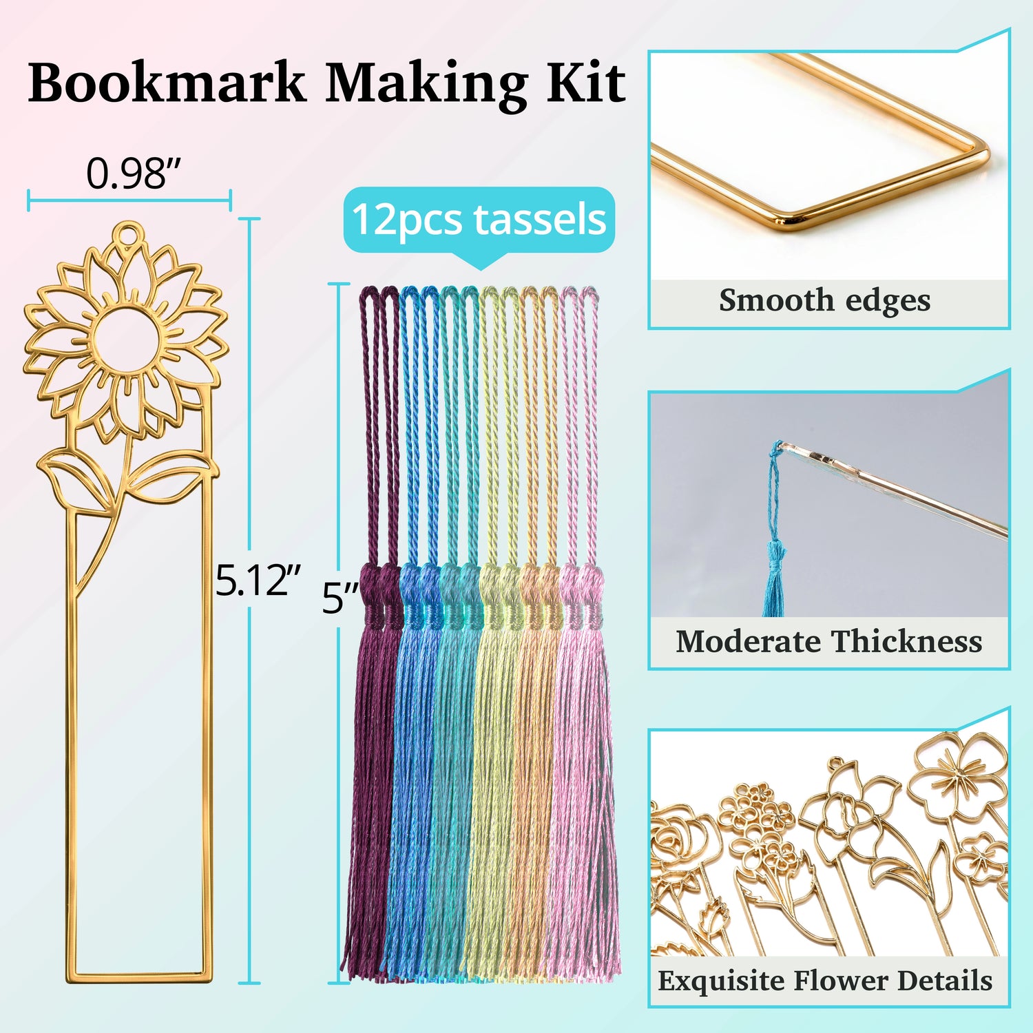 Gold Metal Bookmark Kit – BloomTop Series