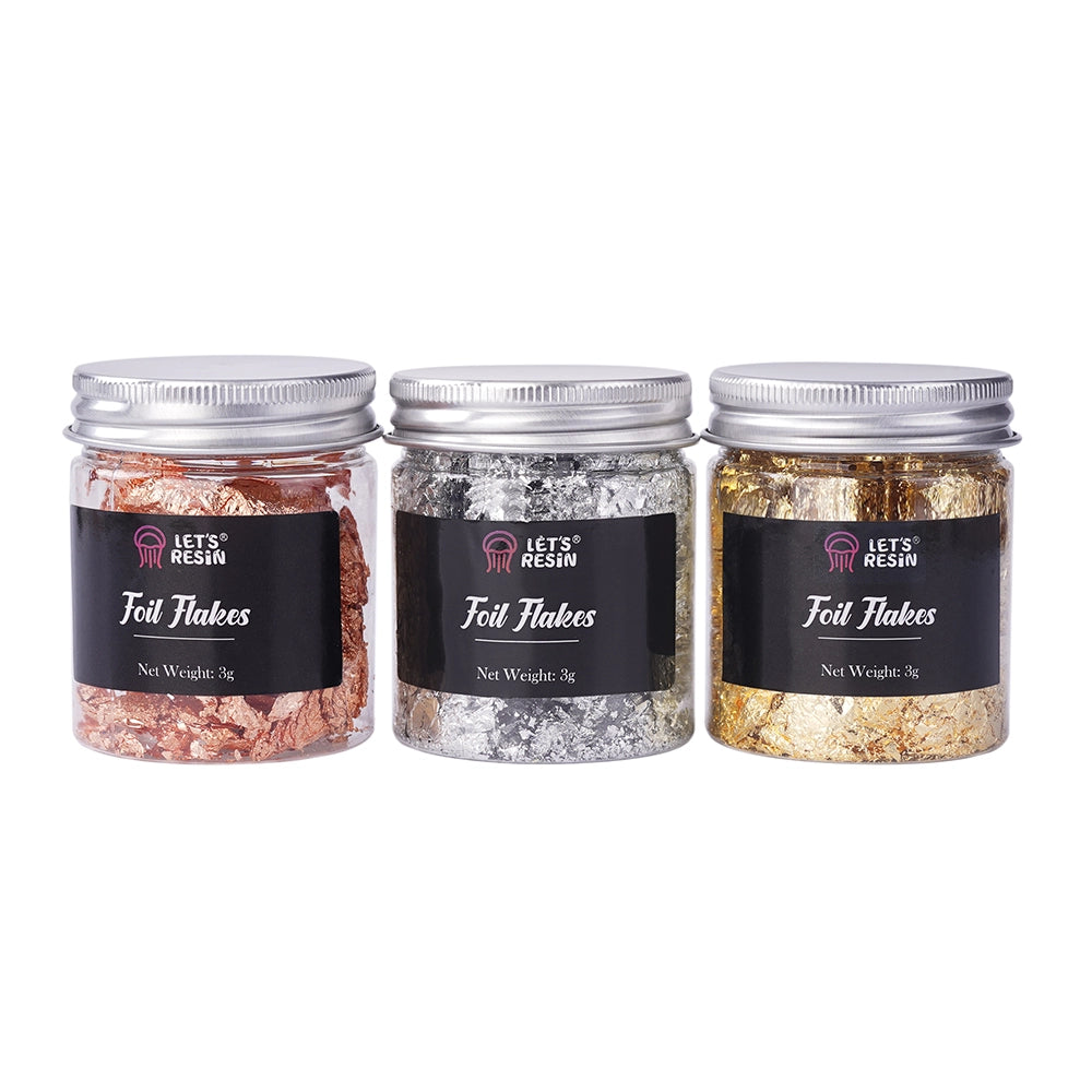 Gold Silver Copper Foil Flakes - 3 colors/each 3g