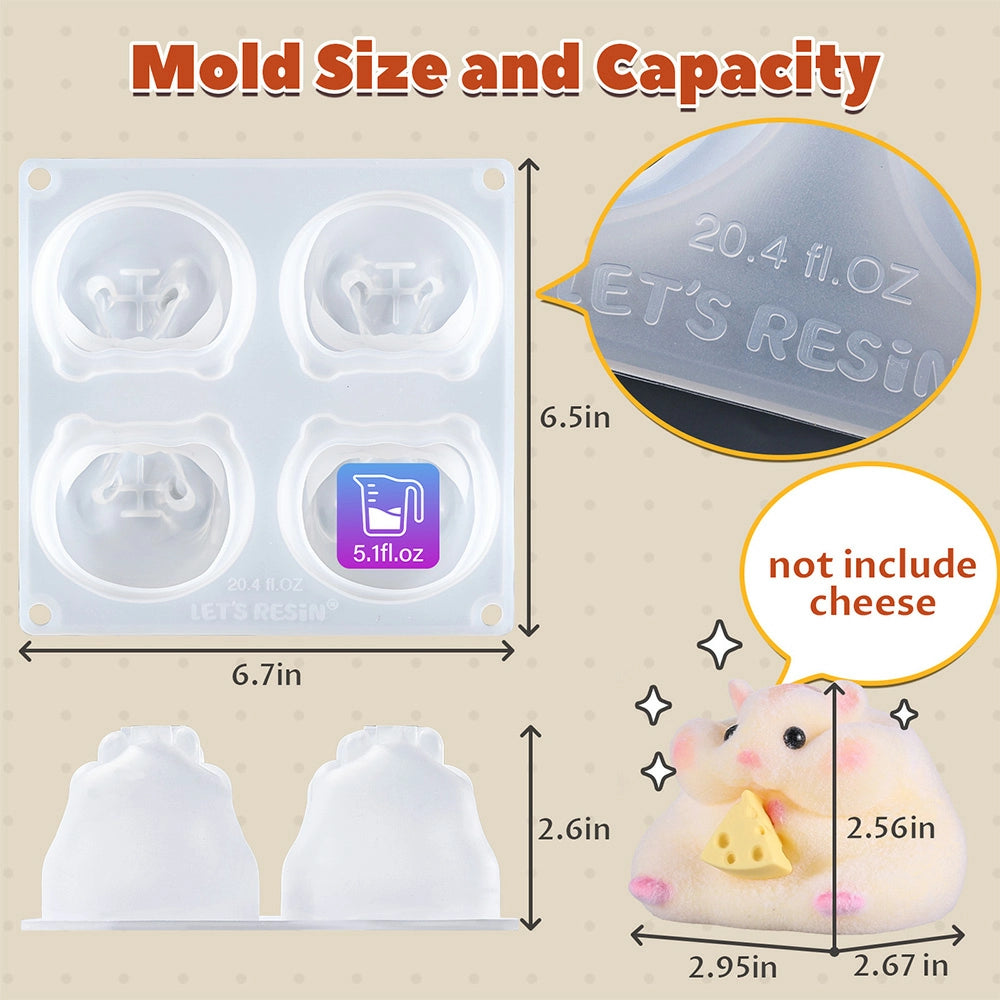 Let's Resin Animal Squishy Molds For Squishy Silicone Rubber