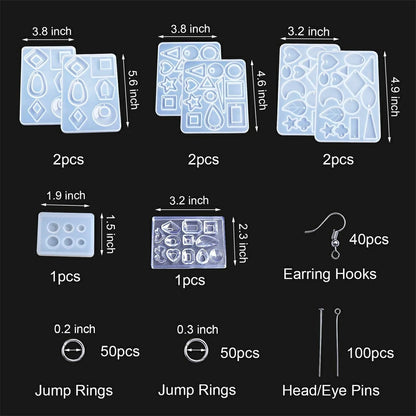 198PCS Resin Jewelry Molds