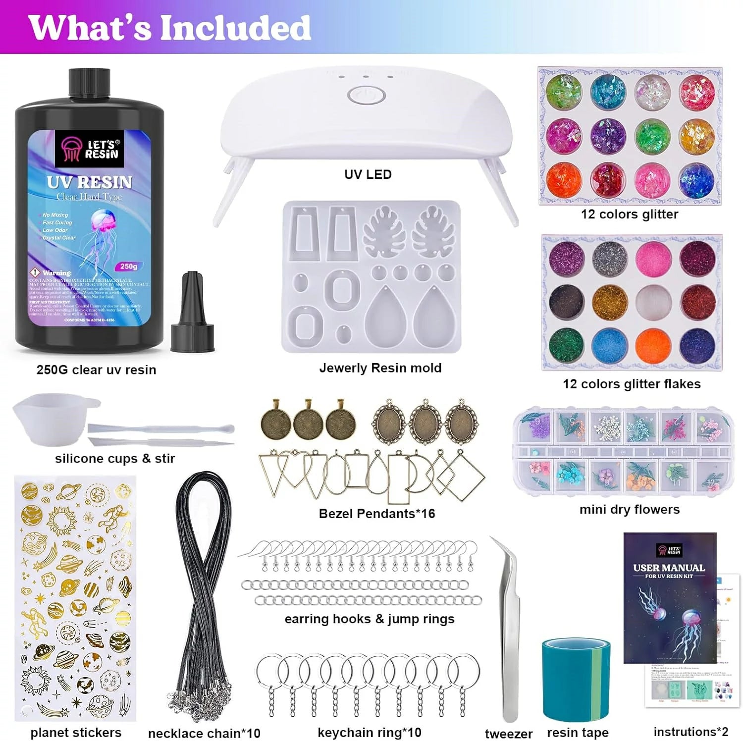 Let's Resin Jewelry Keychain Making Kit