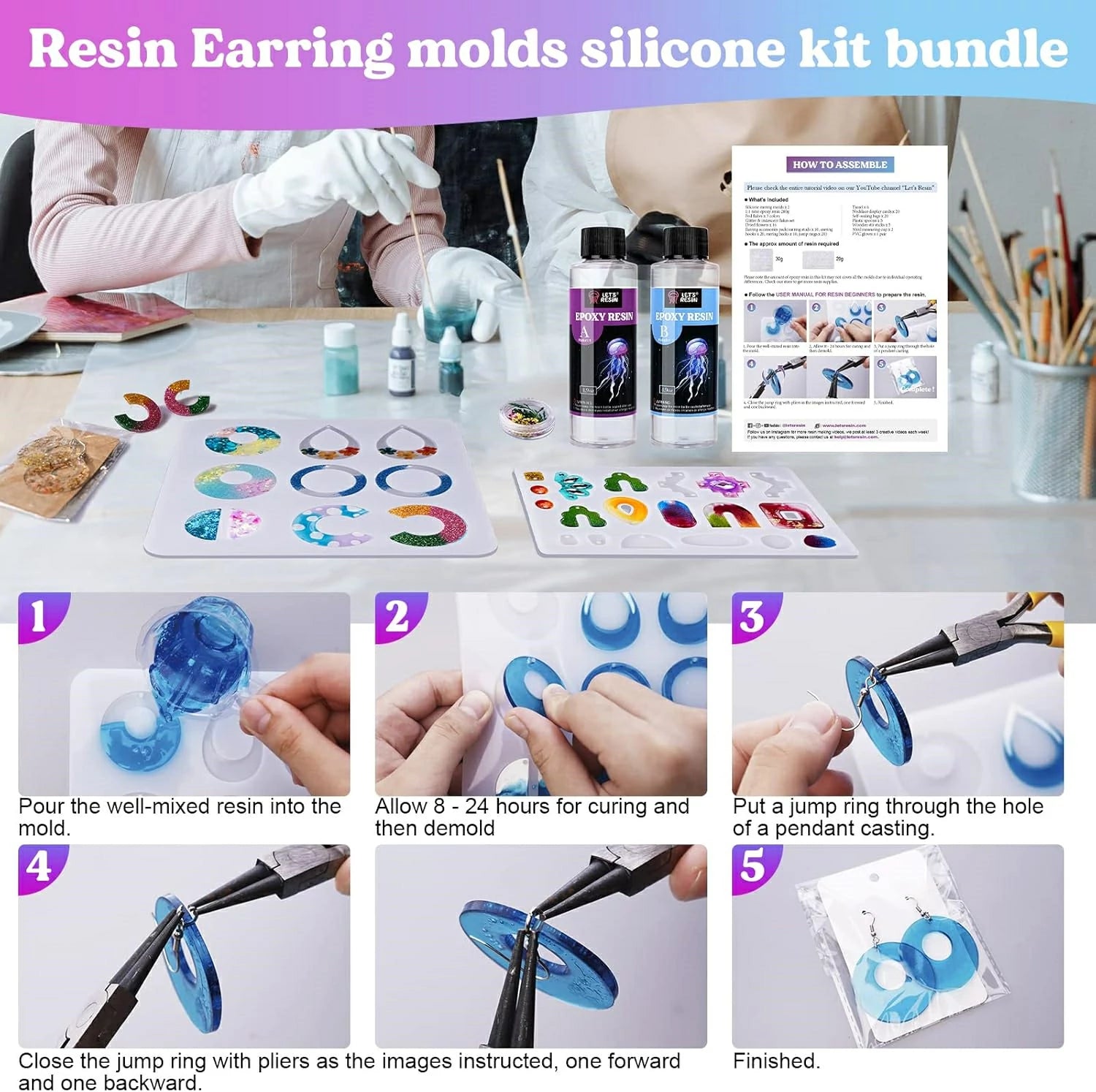 Epoxy Resin Jewelry Making Kit, Resin Kit for Beginners