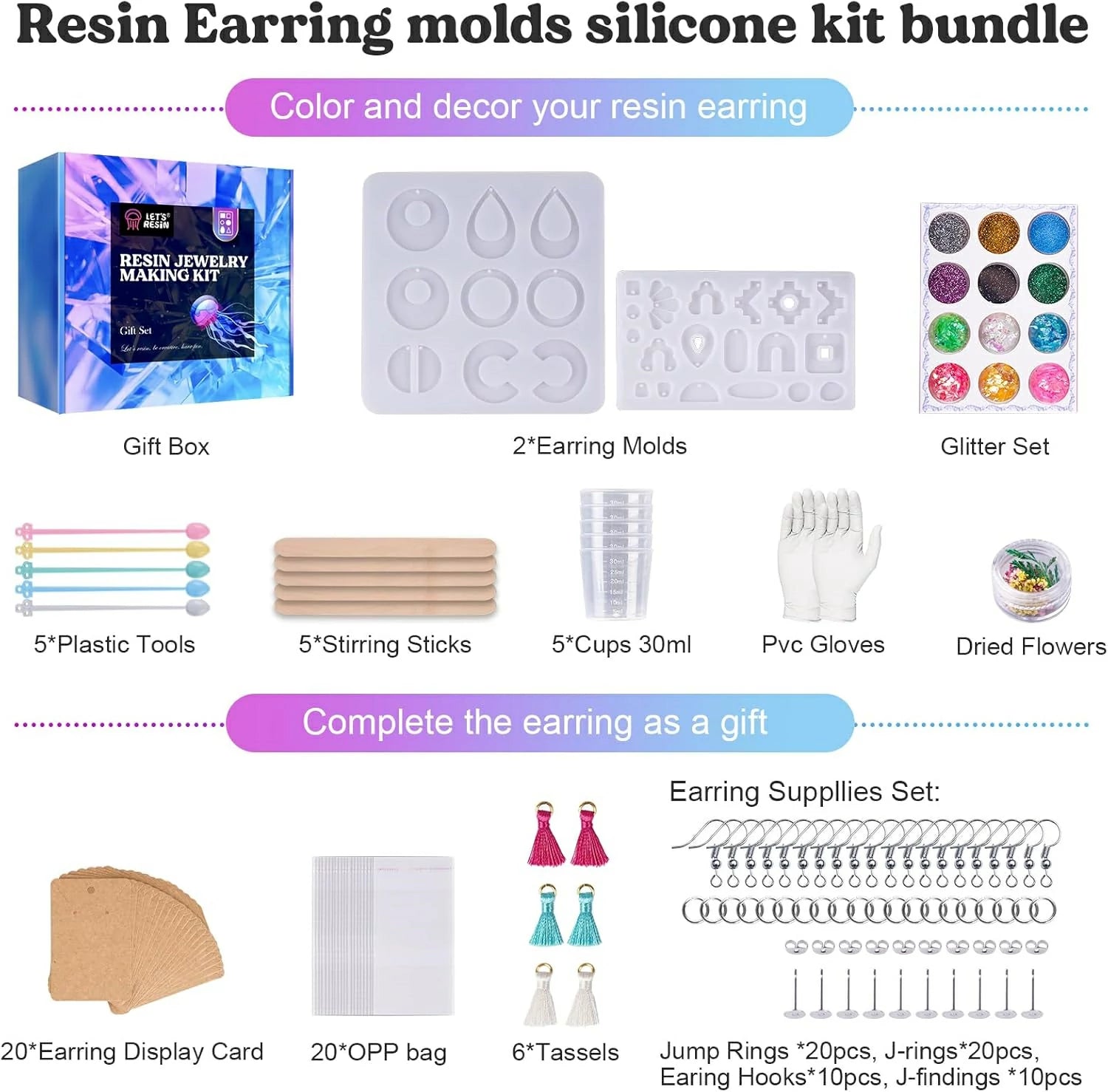 Epoxy Resin Jewelry Making Kit, Resin Kit for Beginners