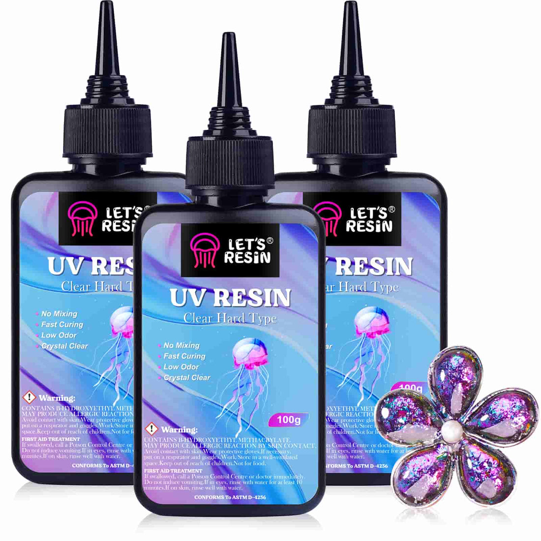 Let's Resin UV Resin With Light,upgraded 200g Crystal Clear&low Odor UV  Resin Kit,36w UV Light,silicone Mat,ultraviolet Epoxy Resin Hard 