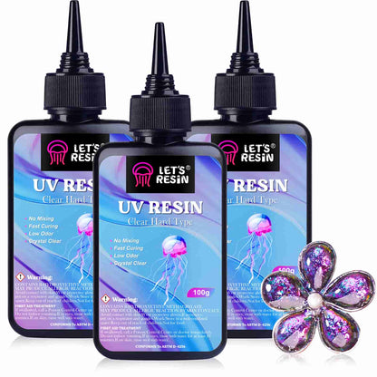 LET'S RESIN UV Resin, Upgraded 500g Crystal Clear UV Resin Hard, Low Odor  Ultraviolet Epoxy Resin, UV Light Cure Solar Sunlight Activated Glue for